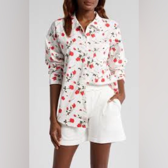 Florence by Mills Couch Date Floral Cotton Sleep Shirt‎ Size Small NWOT - Picture 6 of 6